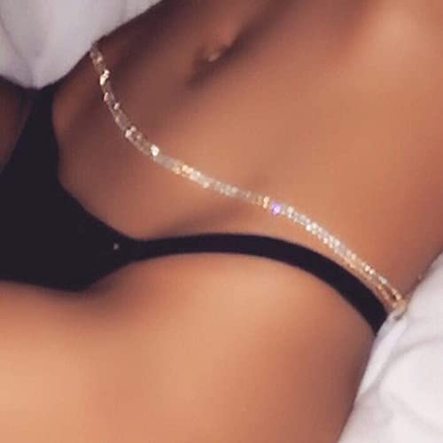 Branets Sexy Kristall Taillenkette Gold Bling Strass Bikini Body Chain...