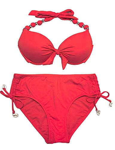 EONAR Damen Zweiteilige Bikini Set Neckholder Badeanzug Push up Bikini...