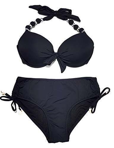 EONAR Damen Zweiteilige Bikini Set Neckholder Badeanzug Push up Bikini...